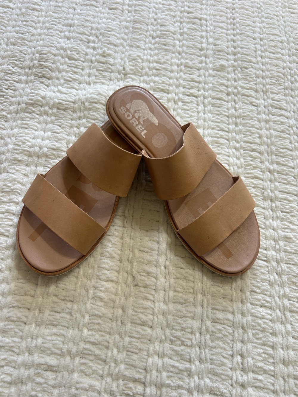 Sorel Women's Tan Dual-Strap Slide Sandals - Picture 4 of 7
